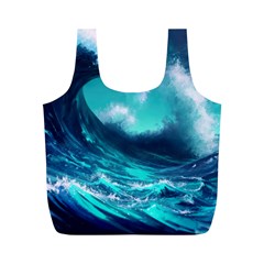 Tsunami Tidal Wave Ocean Waves Sea Nature Water Full Print Recycle Bag (m) by Jancukart