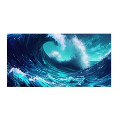 Tsunami Tidal Wave Ocean Waves Sea Nature Water Satin Wrap 35  X 70  by Jancukart