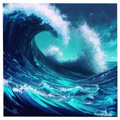 Tsunami Tidal Wave Ocean Waves Sea Nature Water Wooden Puzzle Square