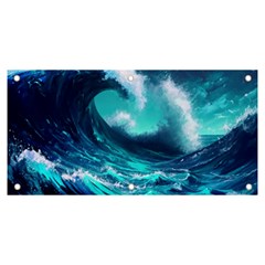 Tsunami Tidal Wave Ocean Waves Sea Nature Water Banner And Sign 6  X 3  by Jancukart