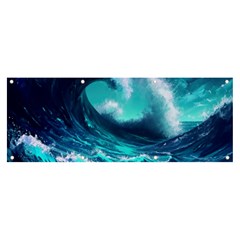 Tsunami Tidal Wave Ocean Waves Sea Nature Water Banner And Sign 8  X 3  by Jancukart