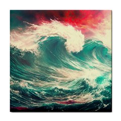 Storm Tsunami Waves Ocean Sea Nautical Nature 2 Tile Coaster