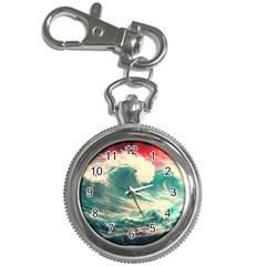 Storm Tsunami Waves Ocean Sea Nautical Nature 2 Key Chain Watches by Jancukart