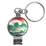 Storm Tsunami Waves Ocean Sea Nautical Nature 2 Nail Clippers Key Chain Front