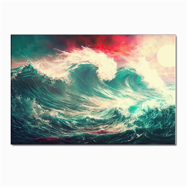 Storm Tsunami Waves Ocean Sea Nautical Nature 2 Postcards 5  x 7  (Pkg of 10)