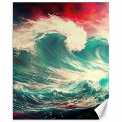 Storm Tsunami Waves Ocean Sea Nautical Nature 2 Canvas 16  X 20  by Jancukart