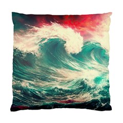 Storm Tsunami Waves Ocean Sea Nautical Nature 2 Standard Cushion Case (one Side)