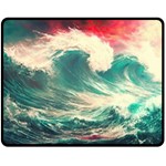 Storm Tsunami Waves Ocean Sea Nautical Nature 2 Fleece Blanket (Medium) 60 x50  Blanket Front