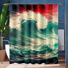 Storm Tsunami Waves Ocean Sea Nautical Nature 2 Shower Curtain 60  X 72  (medium) 