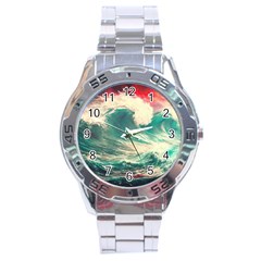 Storm Tsunami Waves Ocean Sea Nautical Nature 2 Stainless Steel Analogue Watch