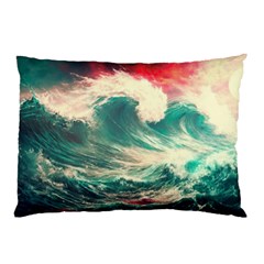 Storm Tsunami Waves Ocean Sea Nautical Nature 2 Pillow Case (two Sides) by Jancukart