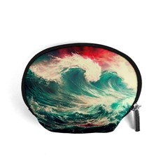 Storm Tsunami Waves Ocean Sea Nautical Nature 2 Accessory Pouch (small) by Jancukart