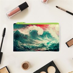 Storm Tsunami Waves Ocean Sea Nautical Nature 2 Cosmetic Bag (xs) by Jancukart