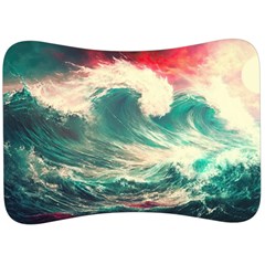 Storm Tsunami Waves Ocean Sea Nautical Nature 2 Velour Seat Head Rest Cushion