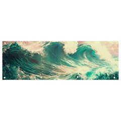 Storm Tsunami Waves Ocean Sea Nautical Nature 2 Banner And Sign 9  X 3  by Jancukart