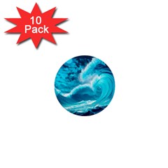 Waves Ocean Sea Tsunami Nautical 3 1  Mini Buttons (10 Pack)  by Jancukart