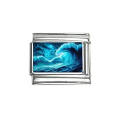 Waves Ocean Sea Tsunami Nautical 3 Italian Charm (9mm) by Jancukart