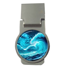 Waves Ocean Sea Tsunami Nautical 3 Money Clips (round) 