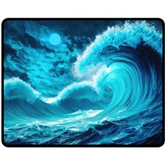 Waves Ocean Sea Tsunami Nautical 3 Fleece Blanket (medium) by Jancukart