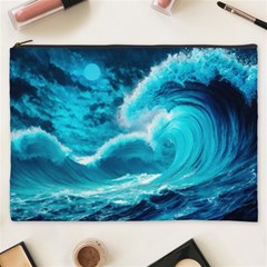 Waves Ocean Sea Tsunami Nautical 3 Cosmetic Bag (xxxl) by Jancukart