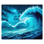 Waves Ocean Sea Tsunami Nautical 3 Two Sides Premium Plush Fleece Blanket (Small) 50 x40  Blanket Front