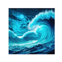 Waves Ocean Sea Tsunami Nautical 3 Square Satin Scarf (30  X 30 )