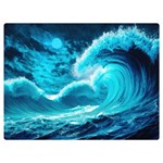 Waves Ocean Sea Tsunami Nautical 3 Two Sides Premium Plush Fleece Blanket (Extra Small) 40 x30  Blanket Front