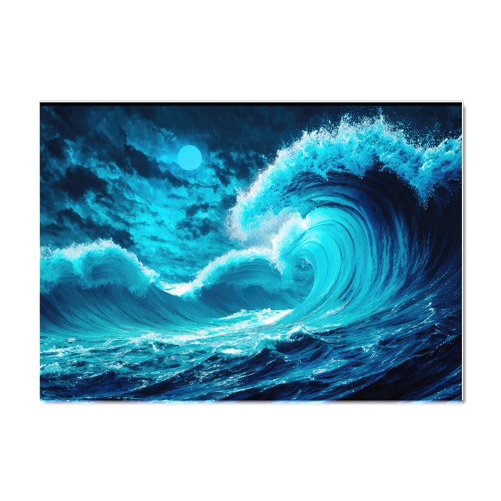 Waves Ocean Sea Tsunami Nautical 3 Crystal Sticker (A4)