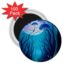 Forrest Jungle Blue Artwork 2 25  Magnets (100 Pack) 