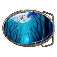 Forrest Jungle Blue Artwork Belt Buckles