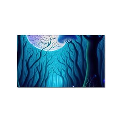 Forrest Jungle Blue Artwork Sticker (rectangular) by Jancukart