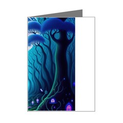 Forrest Jungle Blue Artwork Mini Greeting Card