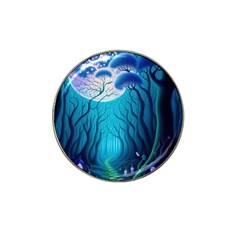 Forrest Jungle Blue Artwork Hat Clip Ball Marker (4 Pack)