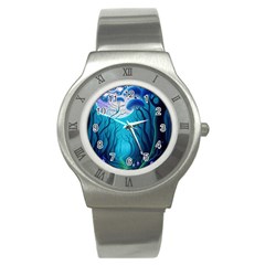 Forrest Jungle Blue Artwork Stainless Steel Watch