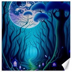 Forrest Jungle Blue Artwork Canvas 20  X 20 