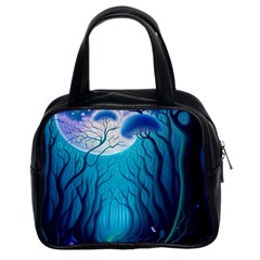 Forrest Jungle Blue Artwork Classic Handbag (two Sides)