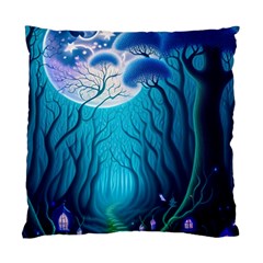 Forrest Jungle Blue Artwork Standard Cushion Case (two Sides)