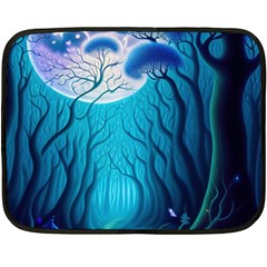 Forrest Jungle Blue Artwork Fleece Blanket (mini)