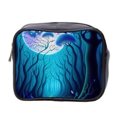 Forrest Jungle Blue Artwork Mini Toiletries Bag (two Sides)