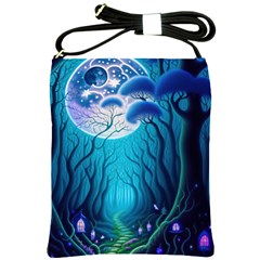 Forrest Jungle Blue Artwork Shoulder Sling Bag