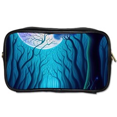 Forrest Jungle Blue Artwork Toiletries Bag (two Sides)