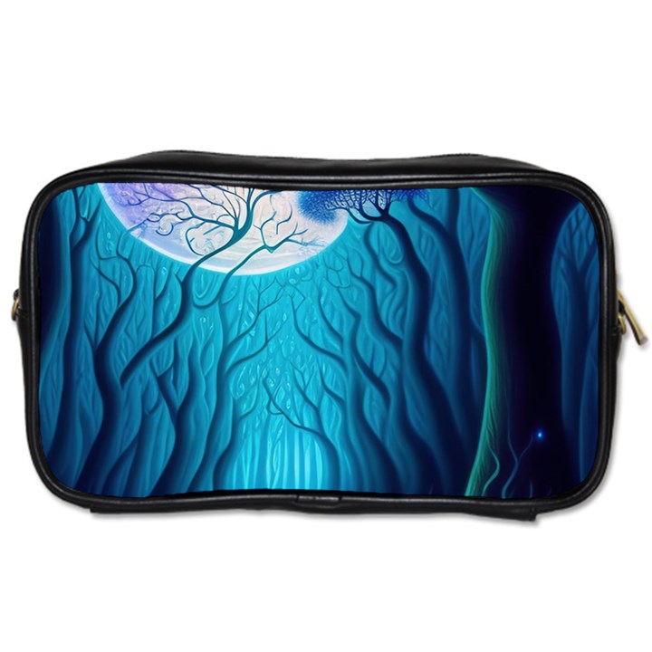 Forrest Jungle Blue Artwork Toiletries Bag (Two Sides)