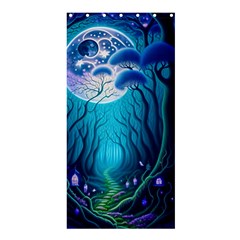 Forrest Jungle Blue Artwork Shower Curtain 36  X 72  (stall) 