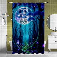 Forrest Jungle Blue Artwork Shower Curtain 48  X 72  (small) 