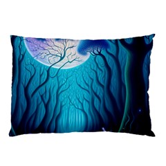 Forrest Jungle Blue Artwork Pillow Case (two Sides) by Jancukart