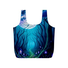 Forrest Jungle Blue Artwork Full Print Recycle Bag (s) by Jancukart