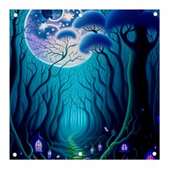 Forrest Jungle Blue Artwork Banner And Sign 3  X 3 