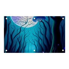 Forrest Jungle Blue Artwork Banner And Sign 5  X 3  by Jancukart