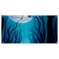 Forrest Jungle Blue Artwork Banner And Sign 8  X 4 