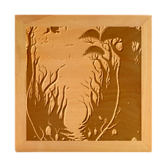 Forrest Jungle Blue Artwork Wood Photo Frame Cube